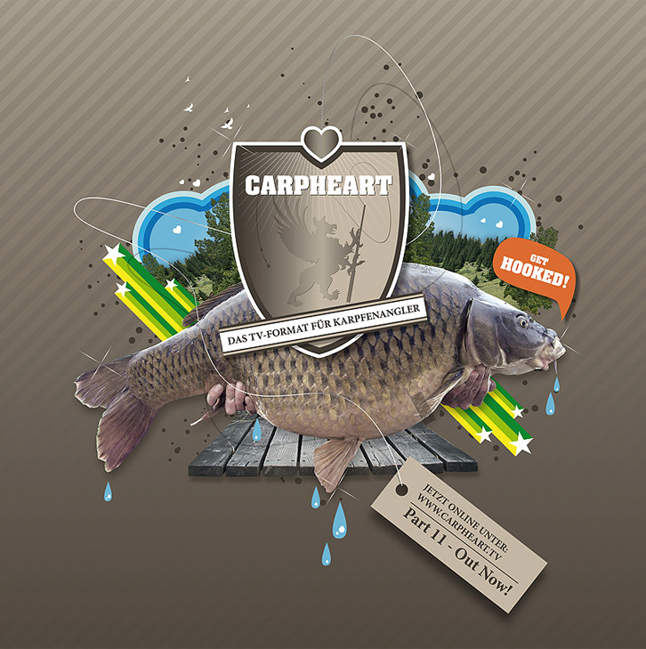 Carpheart Karpfenangeln Illustration